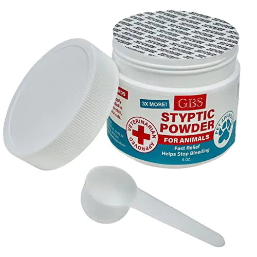 G.B.S 5 oz Quick Stop Styptic Powder for Animals Dogs with Sealed Top + Scoop Cats & Birds Cutting Nails - Stop Bleeding Styptic Clotting Blood Powder – Easy to Apply